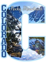 Colorado Rocky Mountains Capital C Collage Design Fridge Magnet - £7.16 GBP