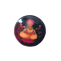 Russian Beauty Paper Mache Brooch - £19.44 GBP