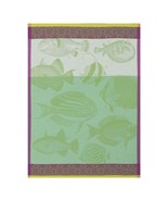 Le Jacquard Francais Moorea Green Fish Pattern Cotton Tea Kitchen Towel - $23.95