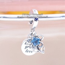 2022  Release 925 Sterling Silver UNICEF Blooming Flower Double Dangle Charm  - £13.27 GBP