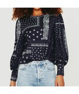 AG Jeans Hailey Sweatshirt – Bandana Deep Navy, Women’s Large (US 10) - $49.50