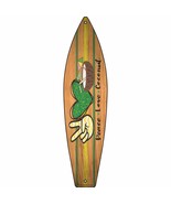 Peace Love Coconut Novelty Metal Surfboard Sign - £19.94 GBP