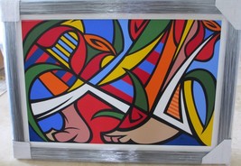 G MENA Tiptoe Through the Tulips Framed Original Oil Large Contemporary Abstract - £2,294.95 GBP