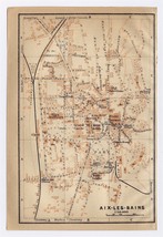 1914 ANTIQUE CITY MAP OF AIX-LES-BAINS / RHONE-ALPES / FRANCE - $23.05