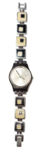 Vintage SWATCH Watch w/Square Enamel Links on Stainless Steel Band 2002 ... - $23.50