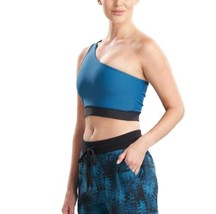 Josie Natori Solstice Asymmetrical Cropped Top Size Small Color Dark Teal - £37.36 GBP