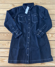 topshop NWT women’s long sleeve denim shirt dress size 6 black RTR1 - $35.63