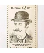 Bowler Hat Style 1919 Continental 1897 Advertisement Victorian Fashion A... - €10,99 EUR