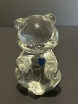 Vintage Fenton Birthstone Bear Glass Figurine Blue Sapphire September Birthday - $19.79