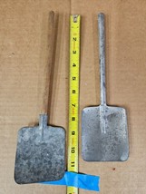 2 Lithograph Tin Sand Shovel Galvanized wood  Beach Toy Metal Vintage i - $37.04