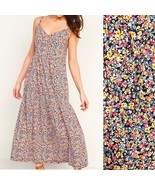 OLD NAVY multicolor floral tiered cami maxi dress plus size 2X adjustabl... - $48.25 CAD