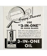 1941 3 In 1 Oil For Shaving Razors Advertisement Metal Lubricant Vintage... - $367.12 MXN