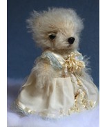 White dressed teddy bear/Artistic dressed teddy/white dress with flowers... - $301.19 CAD