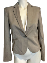 H &amp; M Tan One Button Lined Long Sleeve Blazer Size 4 - $16.14