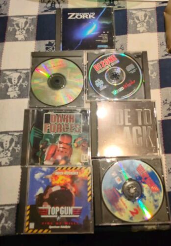 Vintage 1990s PC Game CD-Rom Lot Tank Commander Top Gun D!Zone Zork ...