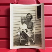 Mother Holding Baby On Her Lap 4 7/8 x 6 1/2 Photograph Pre Owned Vintage 1950s - £6.72 GBP