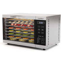 Food Dehydrator with 8 Detachable Mesh Trays for Fruit Meats Vegetables-Silver - £138.21 GBP