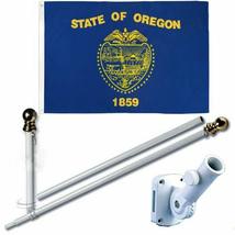 K&#39;s Novelties Oregon 3 x 5 FT Flag Set w/ 6-Ft Spinning Flag Pole + Bracket (Tan - £26.59 GBP