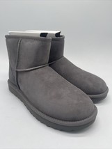 UGG 1016222 Classic Mini II Suede Sheepskin Ankle Boots Women&#39;s Size 7 Gray - £128.25 GBP