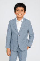 Boys Blue Linen Suit Jacket &amp; Pants for Ring Bearers, Weddings - $1,824.22 MXN+