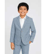 Boys Blue Linen Suit Jacket &amp; Pants for Ring Bearers, Weddings - $1,824.22 MXN+