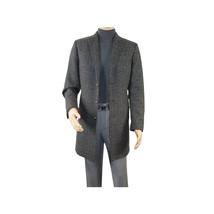 Men RENOIR Wool Blend Charcoal Gray English Plaid 3/4 Length Coat 43-18-095 image 10