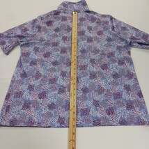 VTG Gilda Of California Women's Purple 1/4 Button Geometric Print Blouse Size 38 image 9