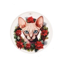 Cat Pendant Canadian Sphynx Hairless Cat Charm Acrylic Christmas Jewelry Making - $5.45