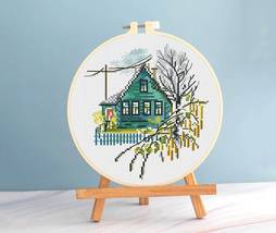 Village Sweet home cross stitch pattern pdf - grandmas cottage embroidery  - $6.49