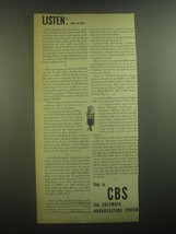 1945 CBS Columbia Broadcasting System Ad - Listen: April 21, 1945 - $18.49