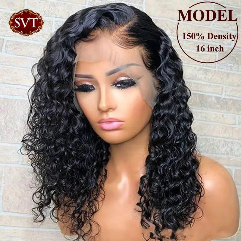 SVT 16-30 inches Water Wave 13x4 HD Lace Frontal Wigs Curly Human Hair Wigs F - £88.53 GBP+
