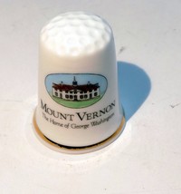 Porcelain Thimble Souvenir Mount Vernon George Washington Home US - $19.47