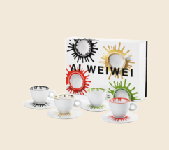 ILLY ART COLLECTION Coffee Set Ai WeiWei - 4 Cappuccino + 4 Saucers - $389.95