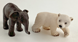 Schleich Animal Figures Polar Bear Cub Elephant Calf Realistic Lifelike ... - $19.75