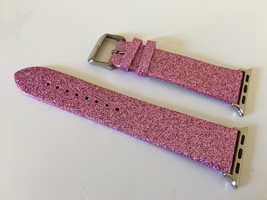 For Apple Watch 38 40 41 Men&#39;s and Women&#39;s Shiny Pu 22mm Pink Watch Band - £25.03 GBP