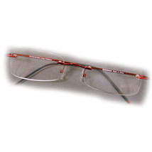 +1.0 Diopter Eschenbach Rimless Reading Glasses Red Rectangle, Cheater, ... - $555.55 MXN