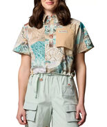 Columbia Women&#39;s Cove Beach Woven Cropped Short Sleeve Shirt Coastal Siz... - €34,34 EUR