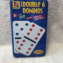 Color Double 6 Dominos Set With Collector&#39;s Tin By Pavilion - $24.95