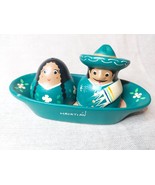 Handpainted Mexican People Salt &amp; Pepper Shaker / Cruet Set - £21.45 GBP