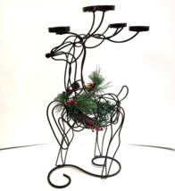 Reindeer wire Candelabra Metal Centerpiece Tealight Holder 19&quot; - £19.65 GBP
