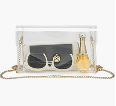 Clear Crossbody Purse with Gold Adjustable Chain - £19.46 GBP