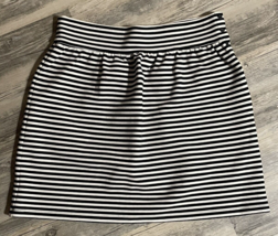 Joe Fresh Striped Skirt Knee Length Party Cute Size 16 Black White Work Women’s - £10.14 GBP