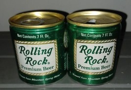 Rolling Rock &quot;Mini&quot; 7oz Empty Collectible Pull Tab Beer Can Lot of 2 - £5.97 GBP
