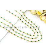 1 Foot/Yard-Green Beaded Chain-4mm/6mm/8mm Jade Gemstone Beads Chain-Gol... - $9.00+