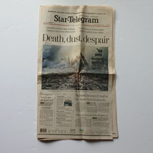 Fort Worth Star Telegram September 13, 2001 World Trade Center 9/11 - $9.49