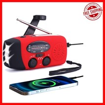 Hand Crank and Solar Powered Emergency Radio with USB Charger &amp; SOS Flas... - $509.63 MXN