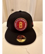 Brooklyn Nets Black/Burgendy Fitted Cap Size 7 3/4 - £19.41 GBP