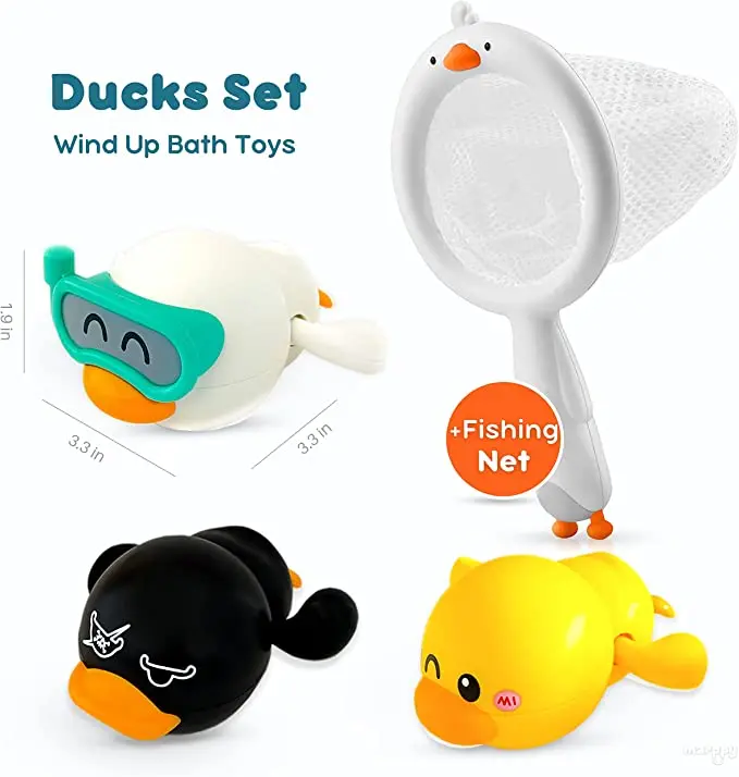 Toddler Bath Duck Set Toys Wind-up Bath Toy Ducks for Kids Boys Girls Swimming - £13.95 GBP+