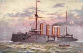 HMS King Alfred Armored Cruiser Royal Navy Ship British Tuck postcard - £6.24 GBP