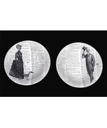 Victorian English Pottery Male or Female Skeleton Script 10.5 &quot; Serving ... - $58.98 CAD